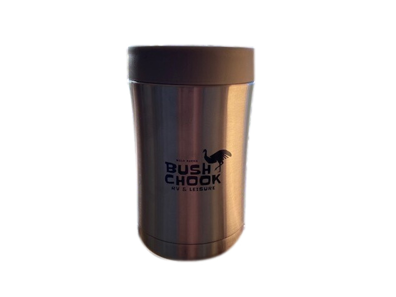 Bush Chook Stubby Cooler Silver