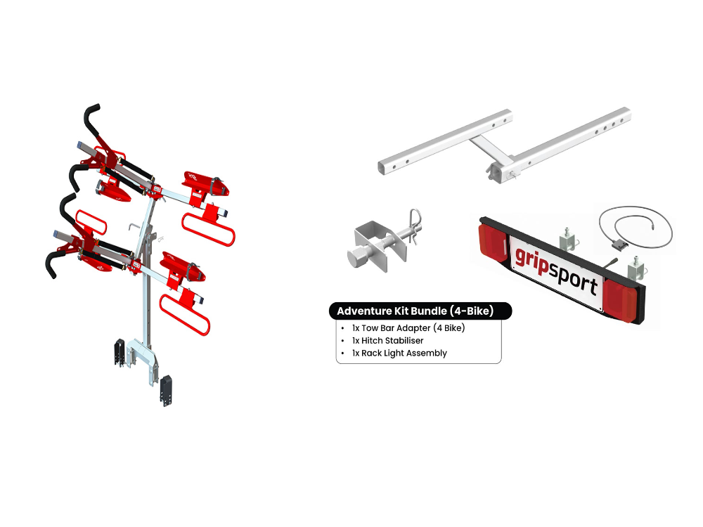 GripSport Van Rack 4 Bike + Bolt on Mount & Vehicle Conversion Bundle