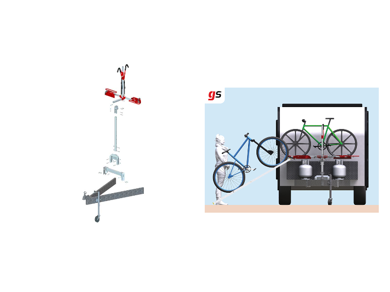 GripSport DIY Van Rack 4 Bike Bolt on Mount, UCM & Loading Ramp Bundle