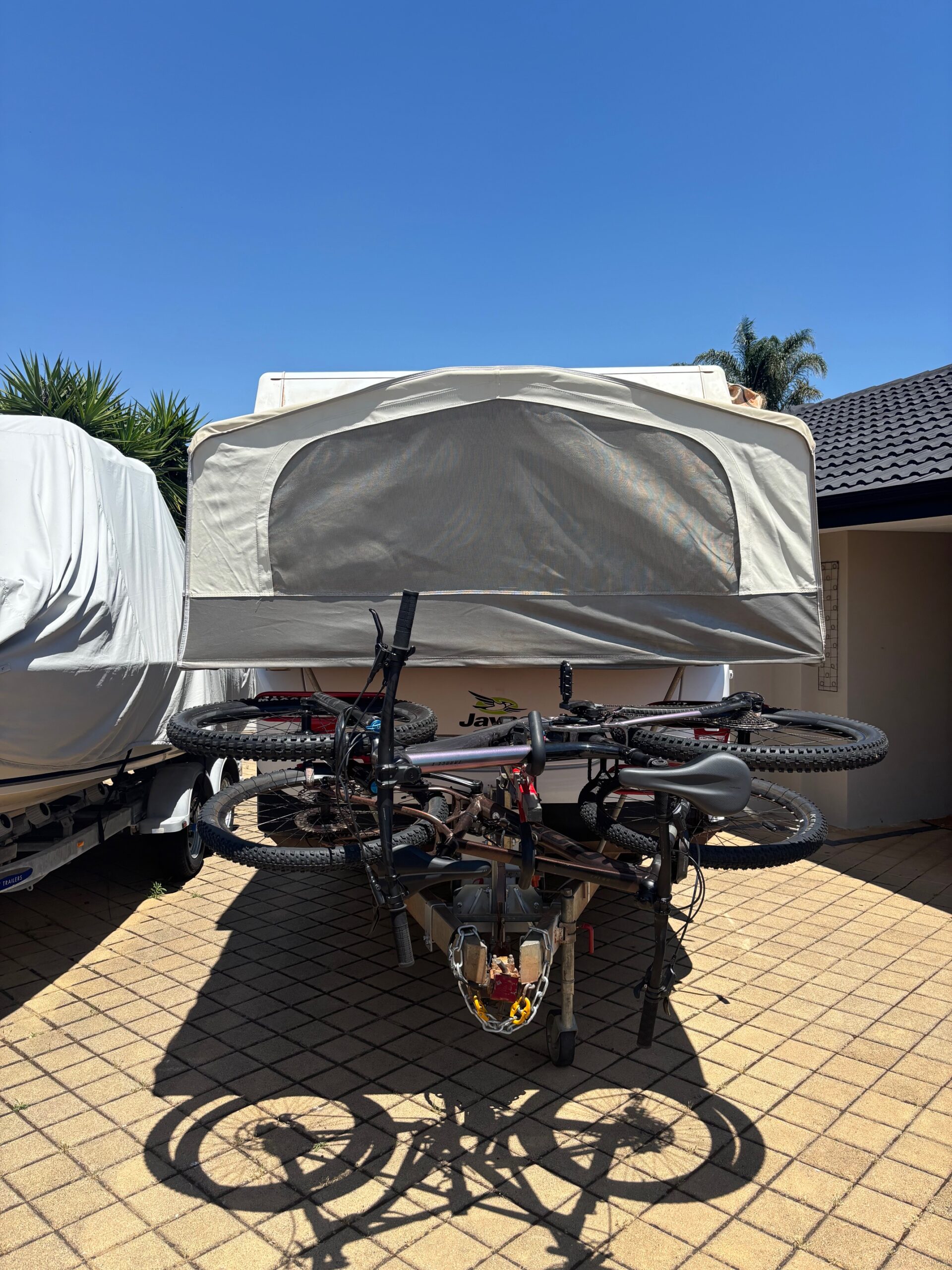 GripSport Van Rack 1 Bike with Bush Chook Tilting Mid Post Bolt on Mount Kit